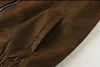 Chrome Hearts Cross Patch Suede Jacket - Brown Gothic Streetwear Outerwear 8833