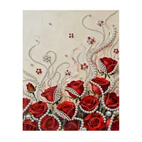Red Rose Pearl Swirl - Pearls Painting