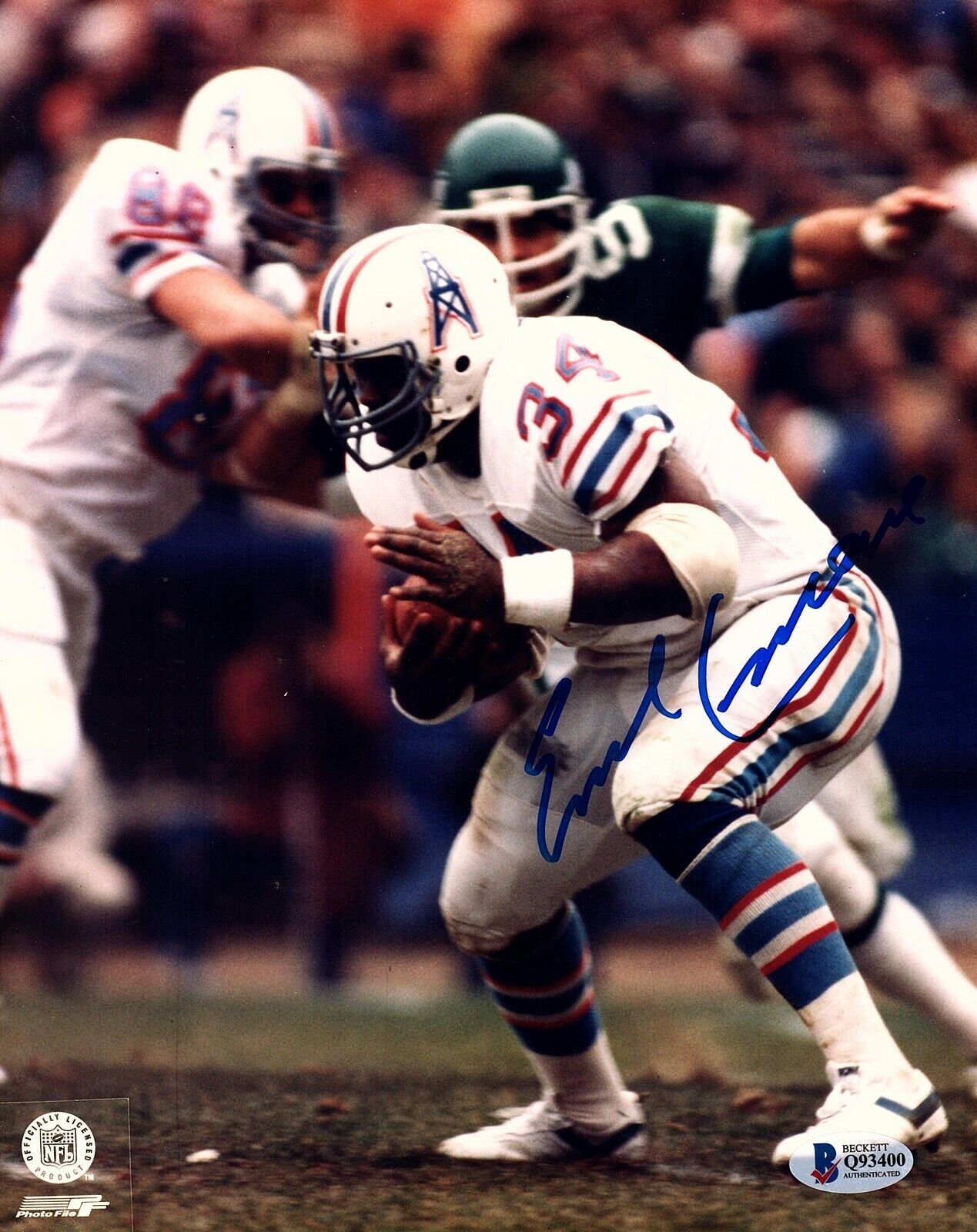 EARL CAMPBELL Signed 8X10 Photo Poster painting HOUSTON OILERS