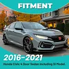 KUAFU Side Skirt Extension Replacement Compatible with 2016-2021 Honda Civic 4 Door Sedan (Including Si Model) Type-R Style Bottom Side Line Rocker Panel Guard Body Kit 2Pcs