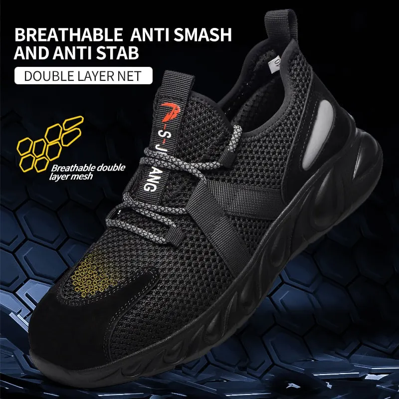 Indestructible Shoe Men Safety Work Shoes with Steel Toe Cap Puncture-Proof Ankle Boots Lightweight Breathable Man Sneakers 2021