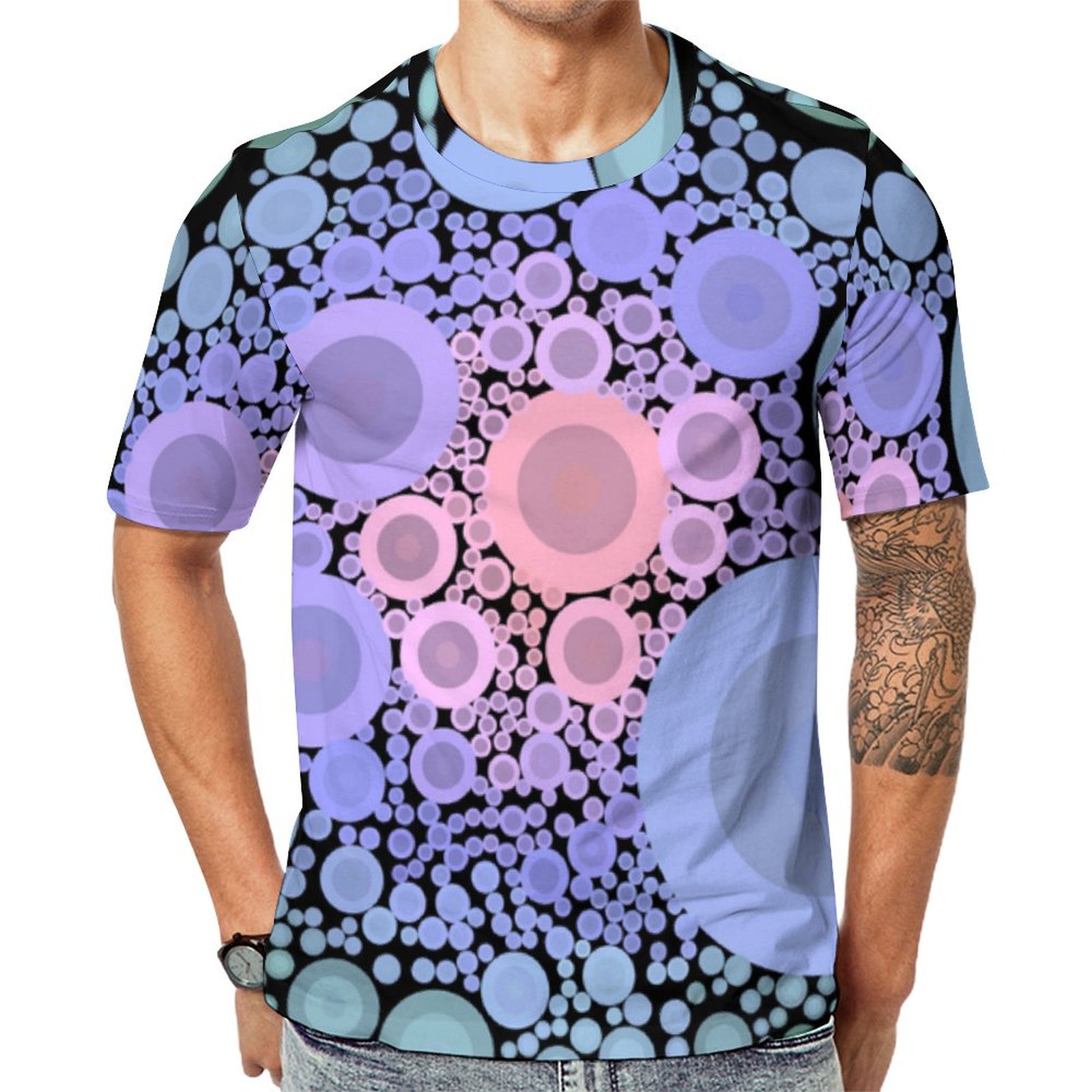 Bubble Trouble Abstract Design Short Sleeve Print Unisex Tshirt Summer Casual Tees for Men and Women Coolcoshirts