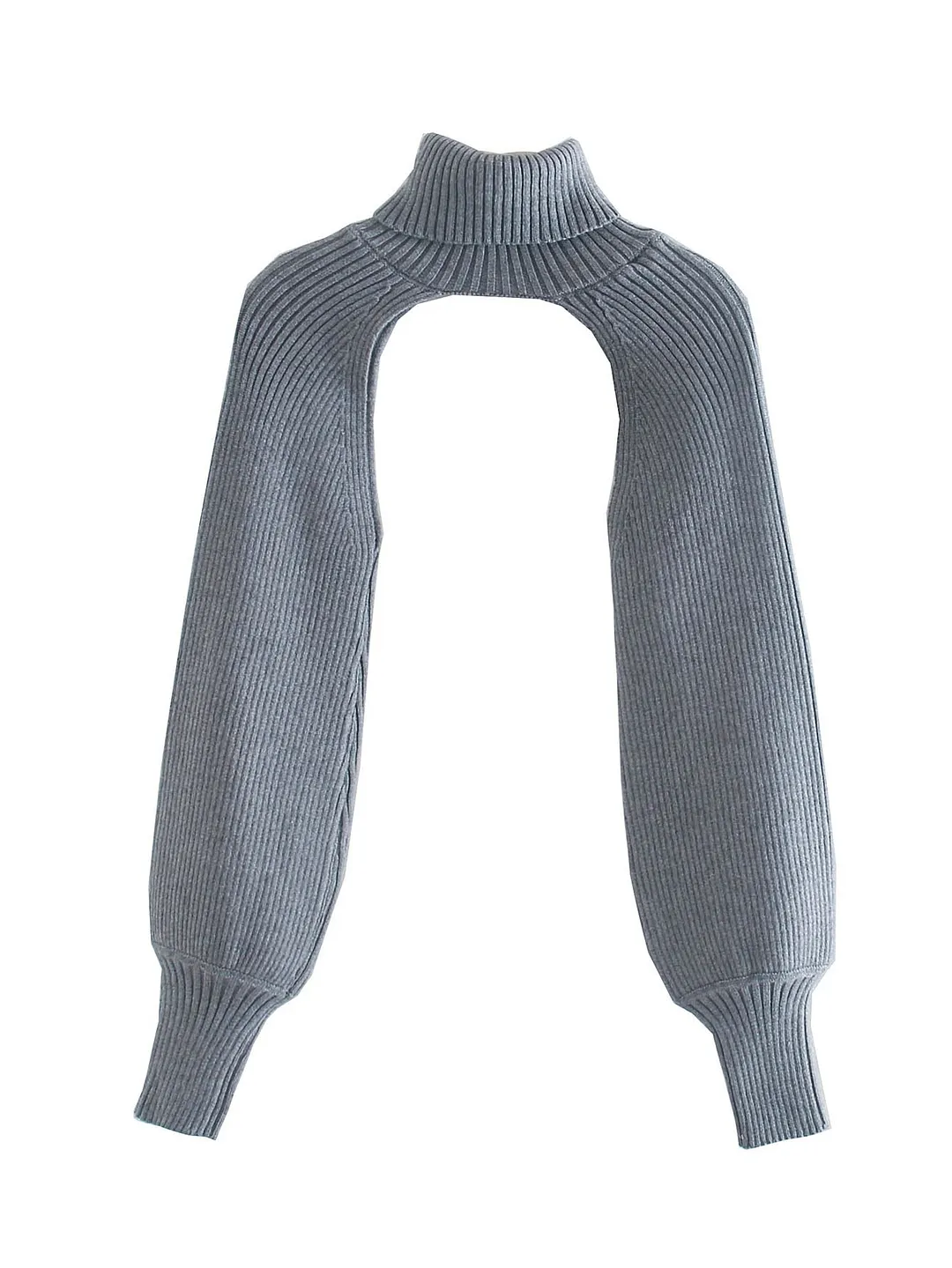 Spring and summer women's sweater casual solid color high neck long sleeve sweater