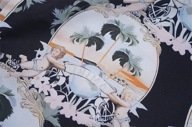 AMIRI 2023 new silk short-sleeved shirt