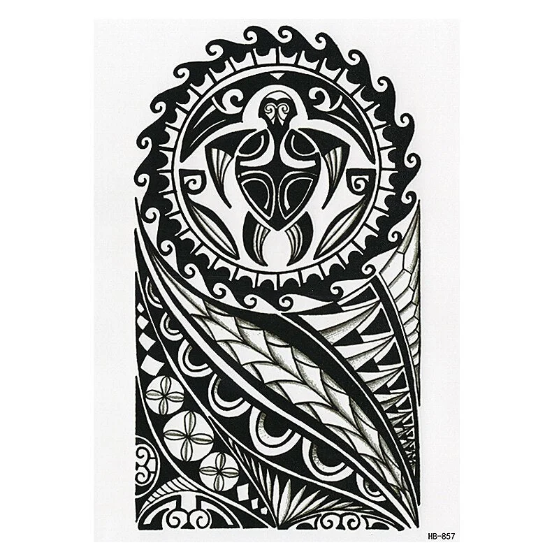 POLYNESIAN TEMPORARY TATTOO, TURTLE, TRIBAL, MENS, WOMENS, MAORI, WATERPROOF