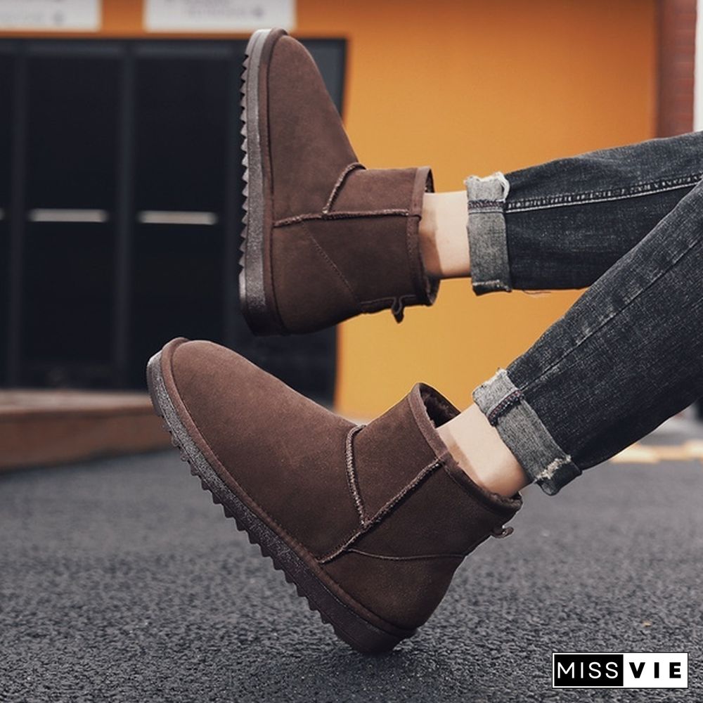 Men and Women Boots Kids Winter Snow Boots, Waterproof Non-slip Flat Round Head Comfortable Warm Little Male Girl Boots  Size28-47