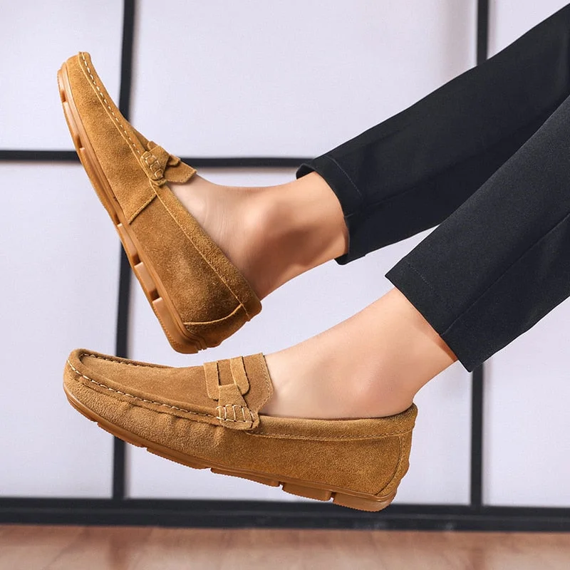 Men Loafers Shoes Spring autumn Fashion Boat Footwear Man Brand genuine Leather Moccasins slip on Men Shoes Men's Casual Shoes