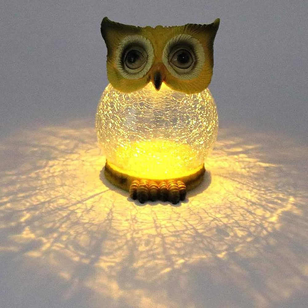 

LED Solar Light Simulation Owl Lantern Lamp Outdoor Yard Art Garden Decor, Yellow s, 501 Original