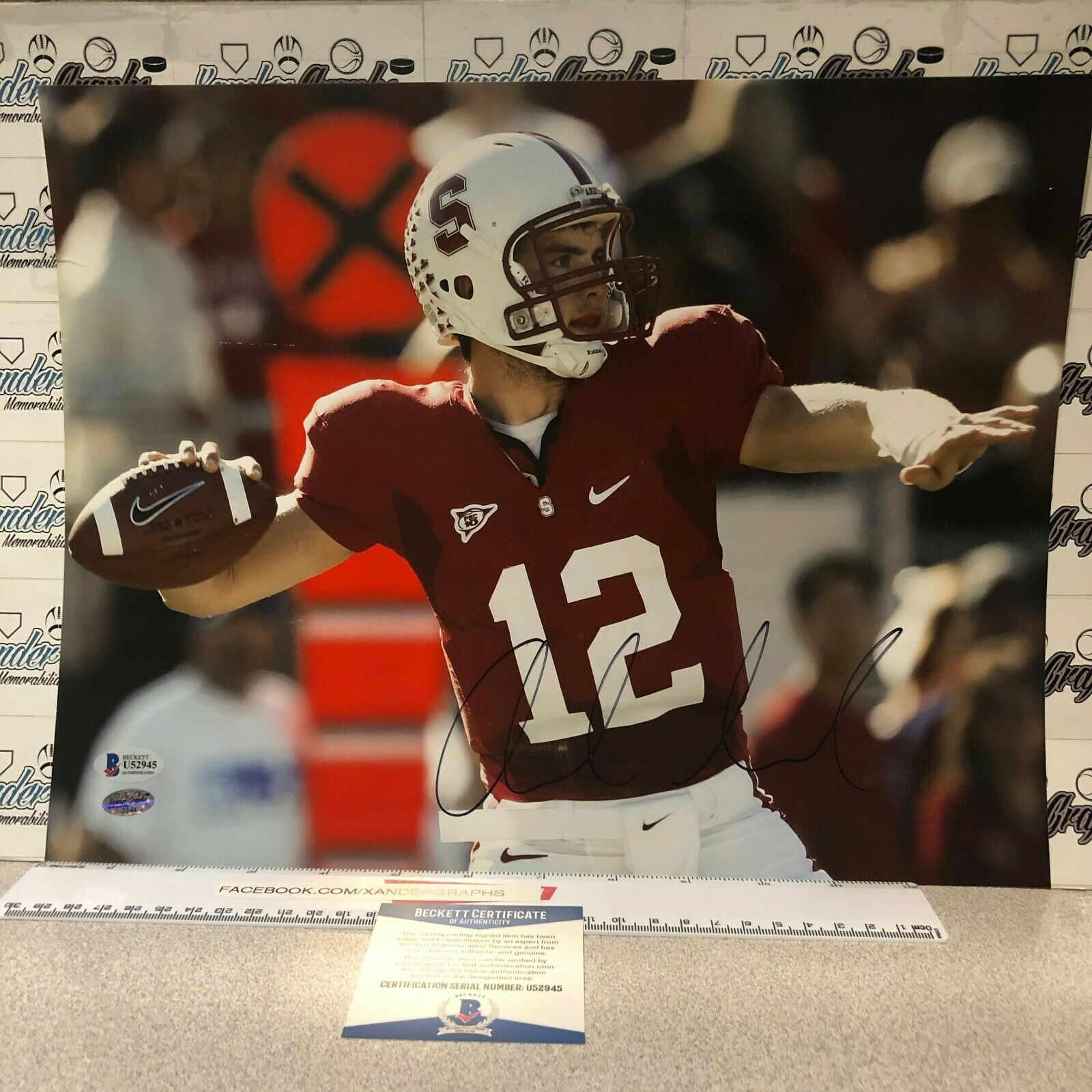 ANDREW LUCK SIGNED AUTOGRAPHED STANFORD CARDINAL 11x14 Photo Poster painting BAS BECKETT COA