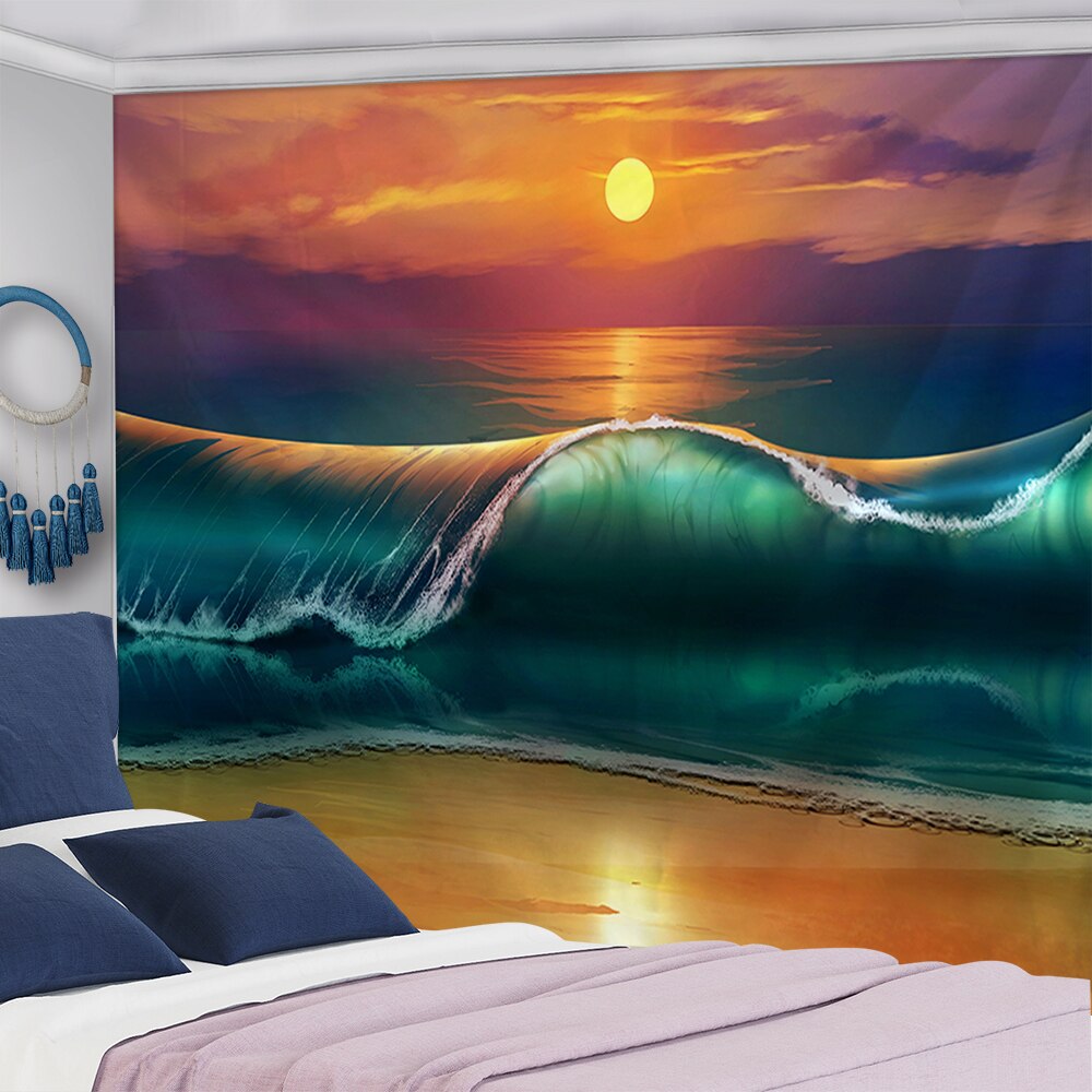 

Wall Tapestry - Sunset And Waves-150*130cm, 501 Original