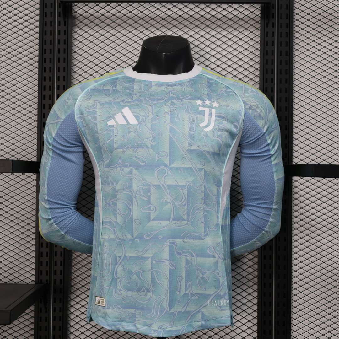 2025/2026 Player Version Long Sleeve Juventus Away Football Shirt 1:1 Thai Quality（The player version jersey is a bit tight, please pay attention to the size selection）