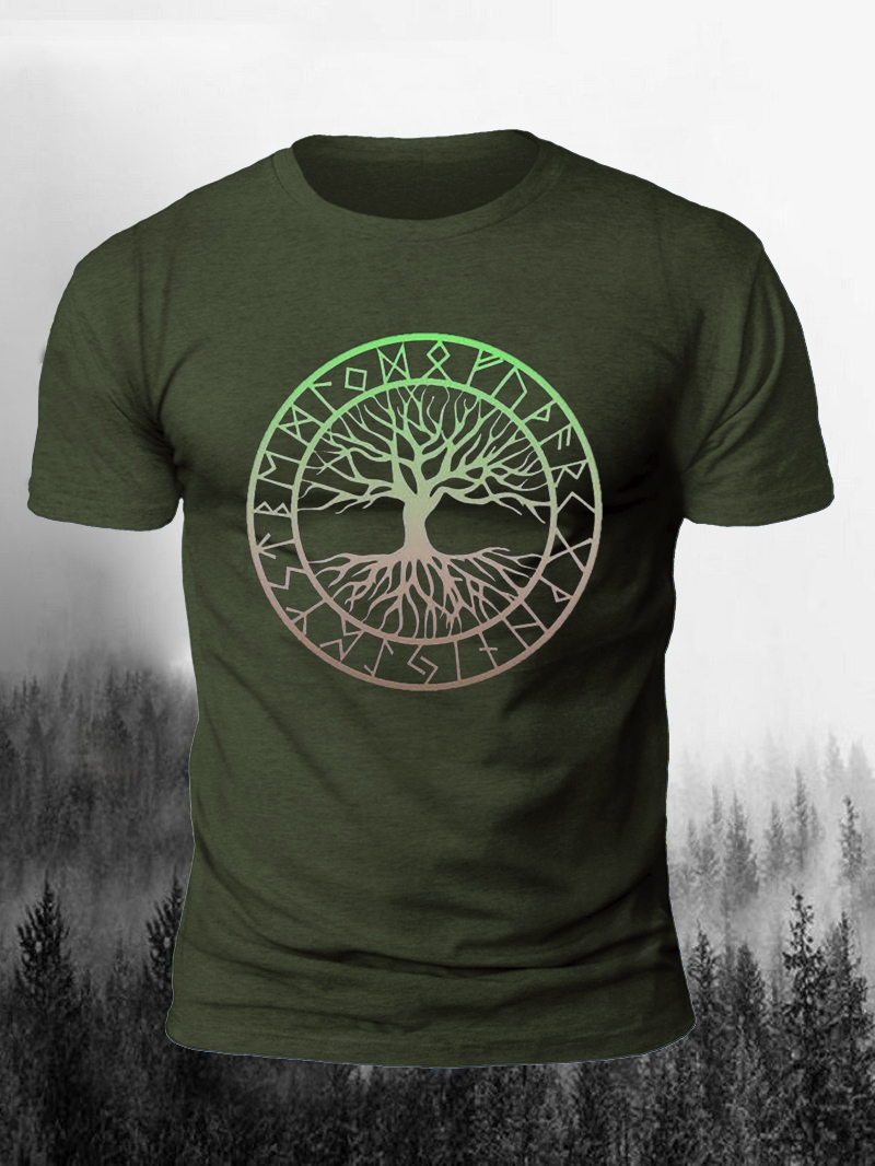 Tree of Life Print Short Sleeve Men's T-Shirt