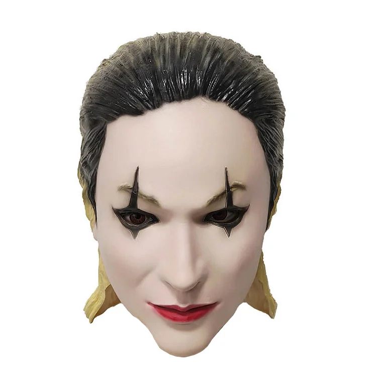 Movie Joker 2 Joker: Folie à Deux (2024) Harley Quinn Sweptback Mask Cosplay Latex Masks Helmet Halloween Party Props