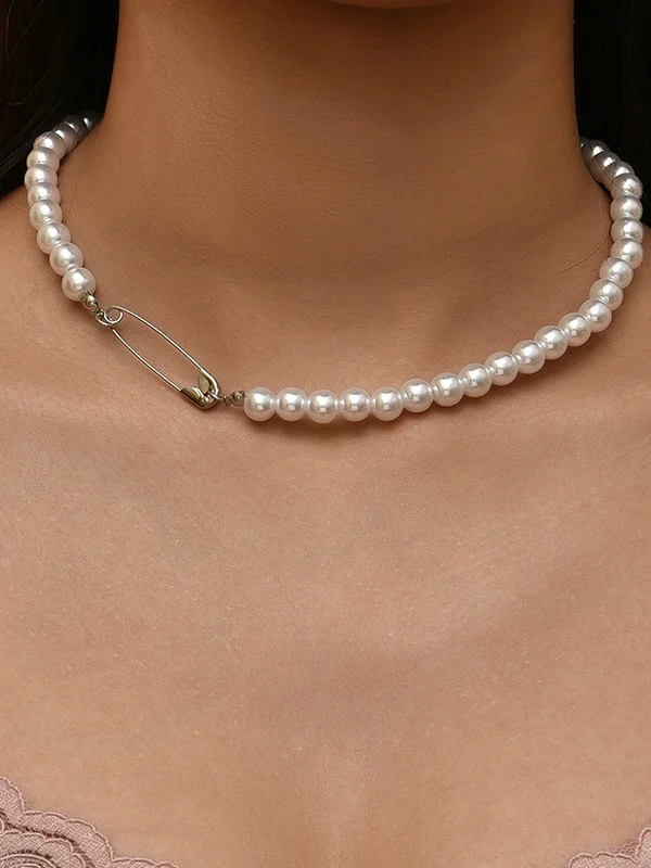 Personality Pearl Pin Fashion Necklace