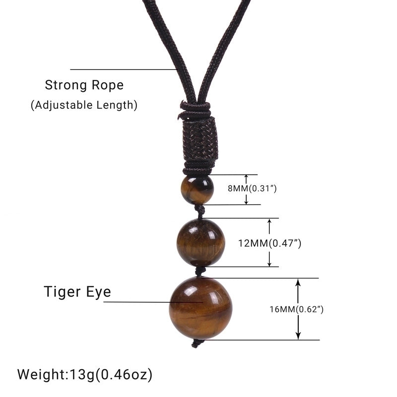 Minimalist Round Natural Stone Unisex Pendant Necklace