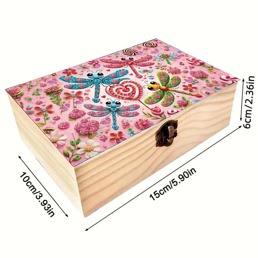 1Pc DIY Diamond Painting Wooden Storage Box Jewelry Box Kits (MZH033)