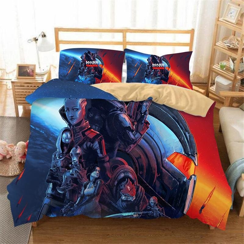 Mass Effect Legendary Edition Bedding Set Bed Quilt Cover Pillow Case Home Use