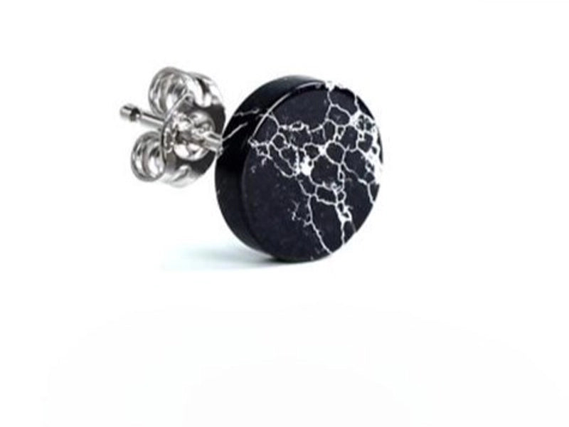 1 Piece Minimalist Geometric Plating Inlay Copper Stone Ear Studs