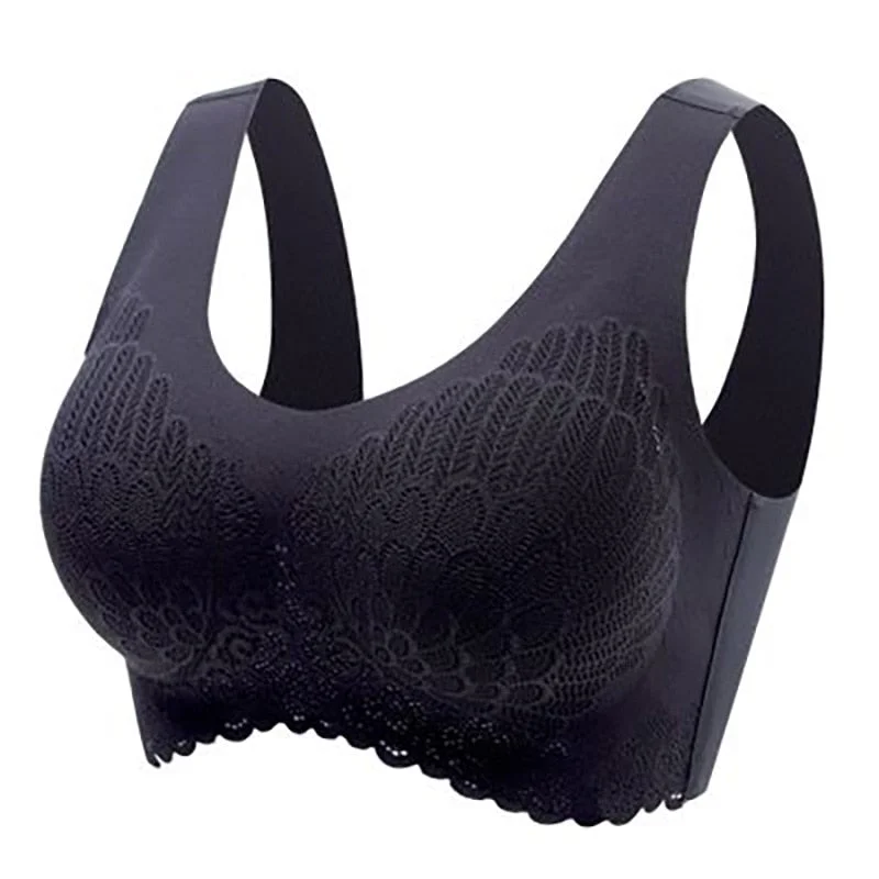 Jerrinut Plus Size Bras For Women Seamless Bra With Gathers Pad Comfortable Bralette Push Up Brassiere Bra Vest Wireless BH