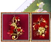 2 PCS Rose - Full Embroidery 3 Strands 11CT Stamped Cross Stitch - 40*58CM