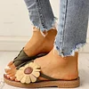 Fashion Women Summer Floral Design Flip Flop Flat Sandals