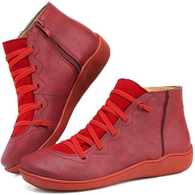 Women Waterproof Leather Vintage Boots