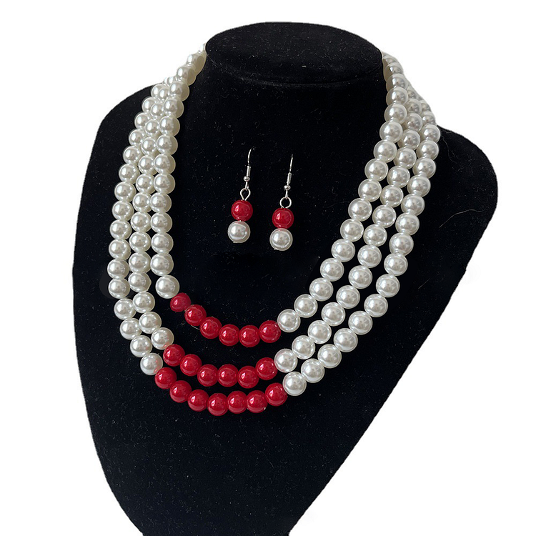 Fashion Hot Selling Multi Layer Pearl Necklace Set