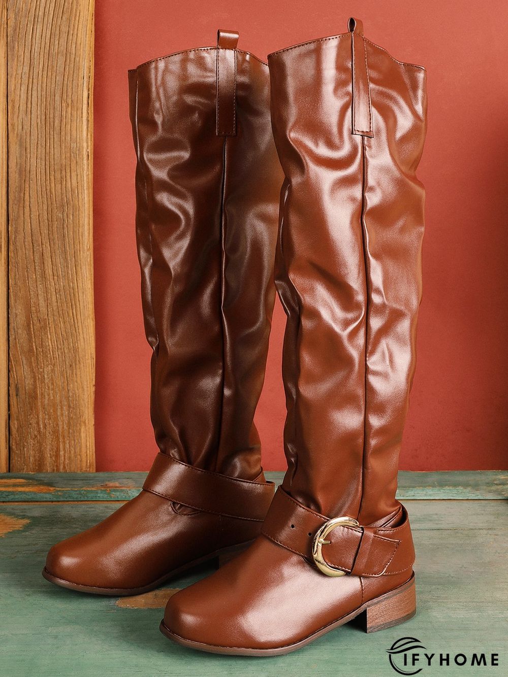Flat Heel Leather Boots | IFYHOME