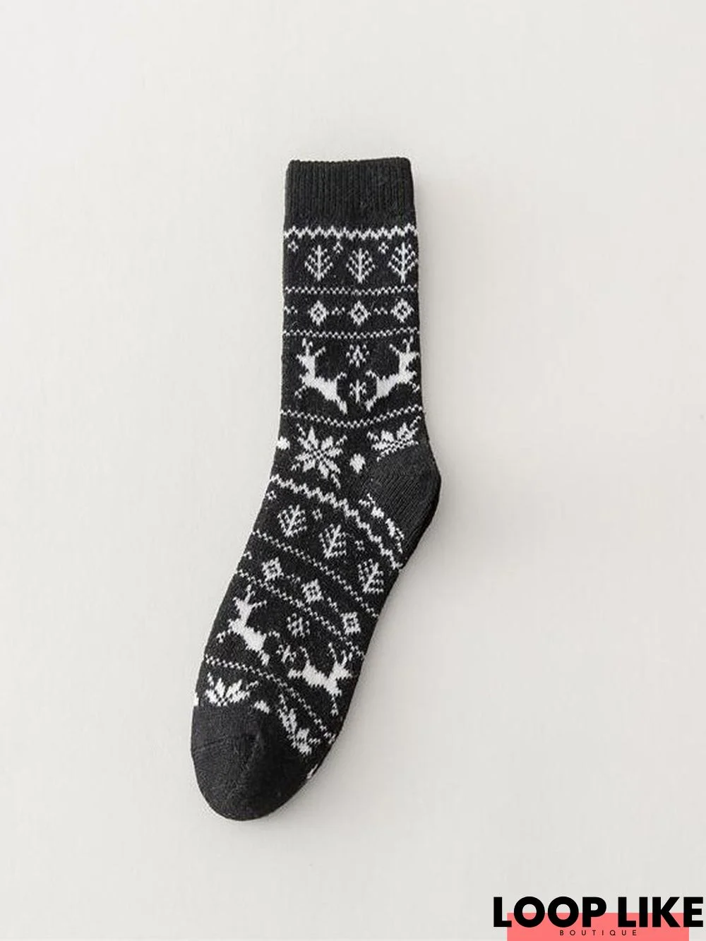 Casual Retro Style Elk Snowflake Socks Christmas Party Accessories Everyday Matching