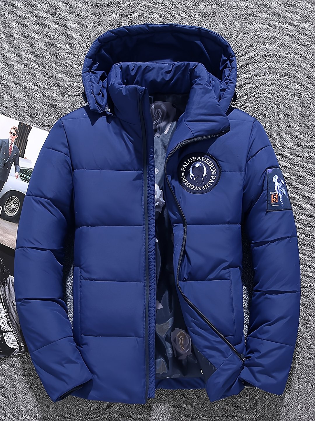 Men's Casual Solid Color Hooded Down Jacket Small Size & Order Size Up Jacket Gifts