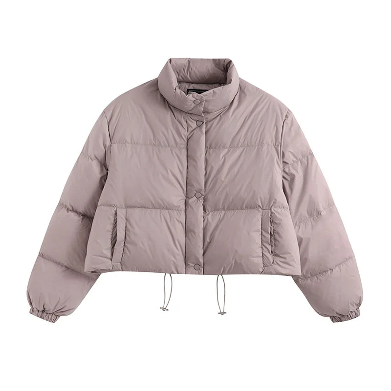 Woherb Han Version Of The East Gate Sweet Short Down Jacket Female East New Standing Collar Small White Duck Down Coat Bread Clothing-Outfit Ideas