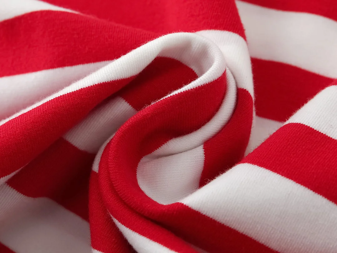 Striped family Christmas Pajamas with dog