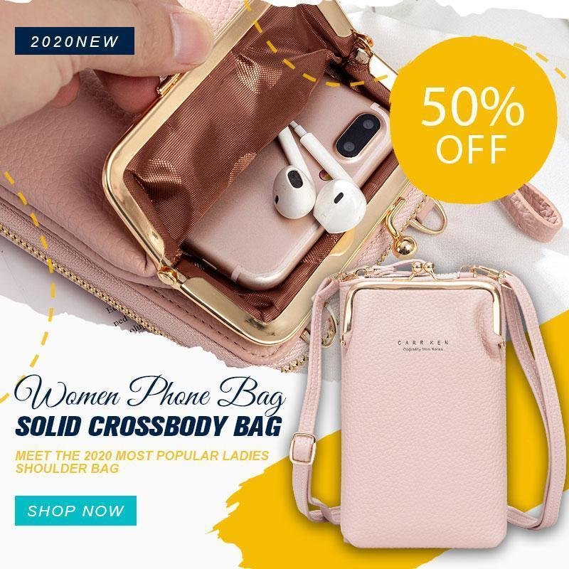 Women Phone Bag Solid Crossbody Bag