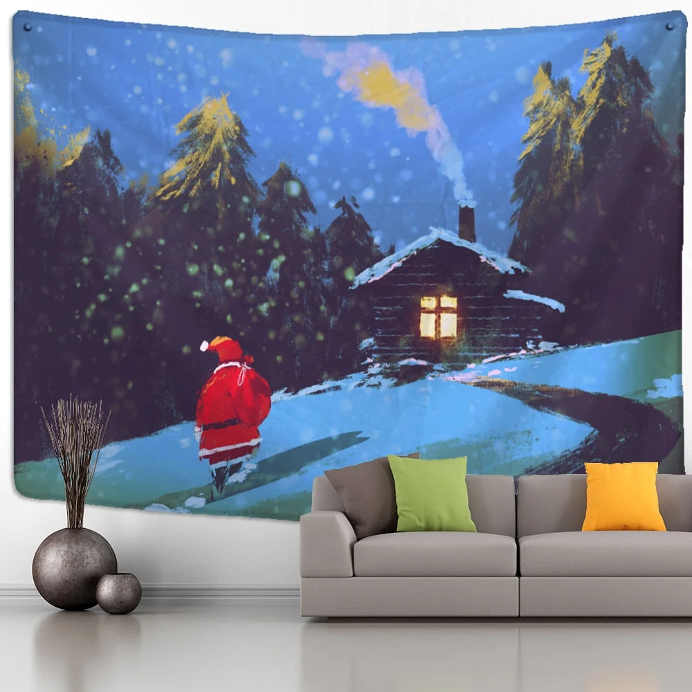 Camel Starlight Oil Painting Tapestry Wall Hanging Christmas Bohemian Style Psychedelic Witchcraft Mystery Home Decor