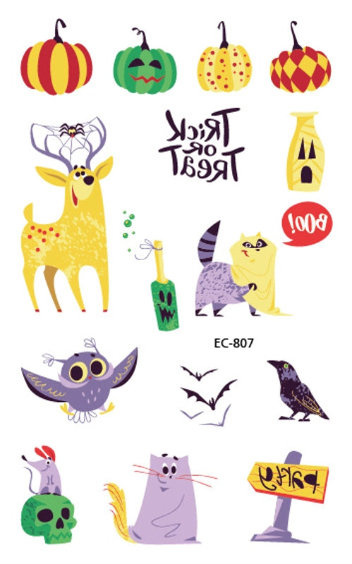 Halloween Pumpkin Masquerade Party Tattoo Stickers