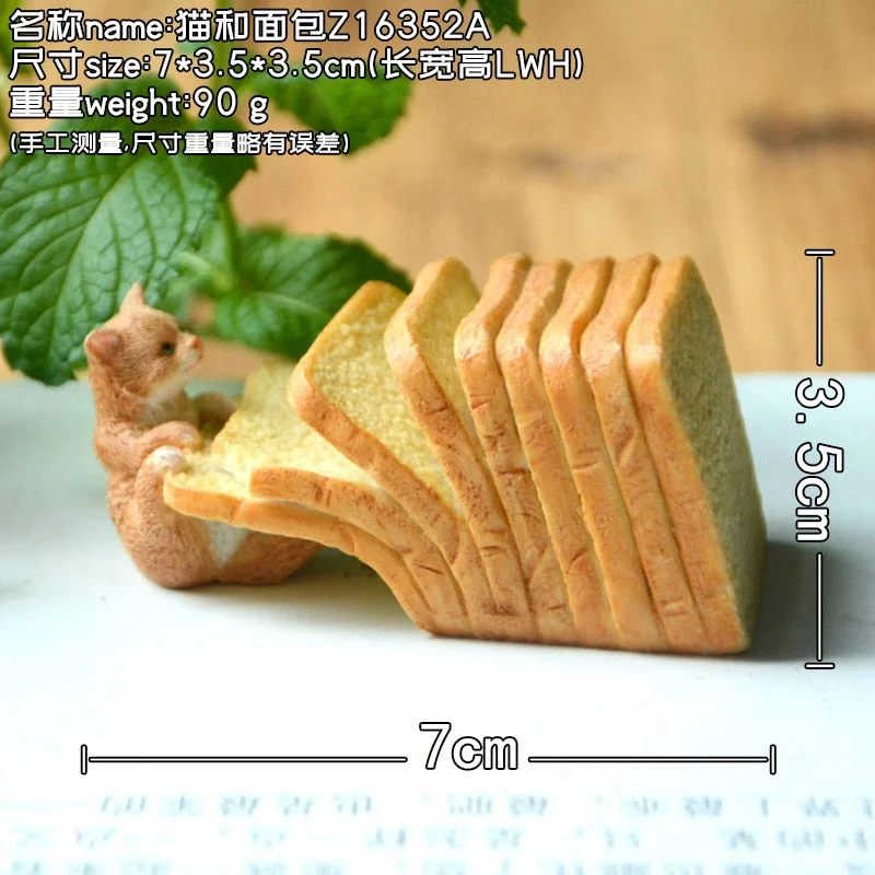 Creative Cute Little Animal Cat Figurine Ornament Simulation Food Dessert Cake Model Restaurant Bakery Home Decoration Gift
