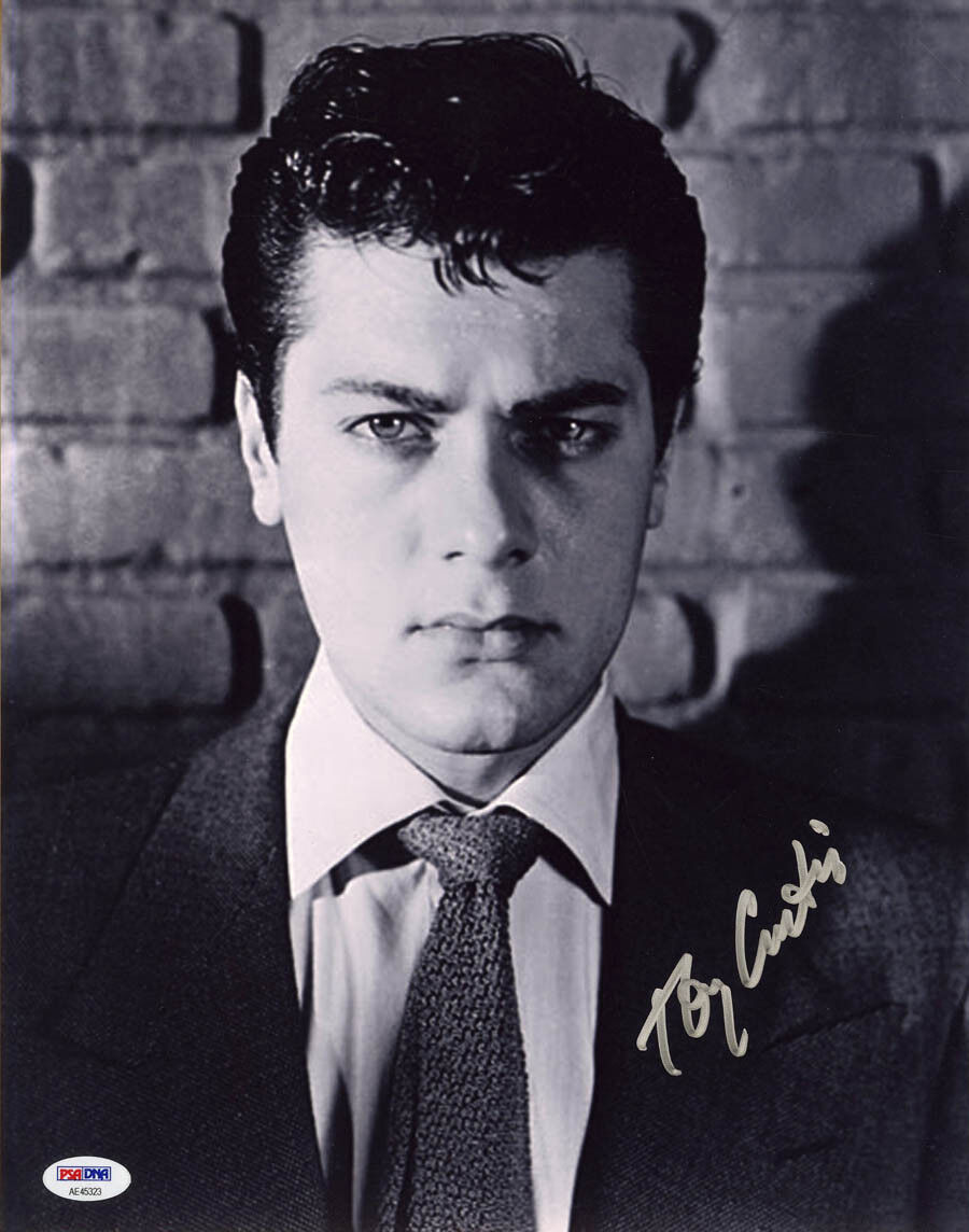 Tony Curtis SIGNED 11x14 Photo Poster painting Spartacus Some Like It Hot PSA/DNA AUTOGRAPHED