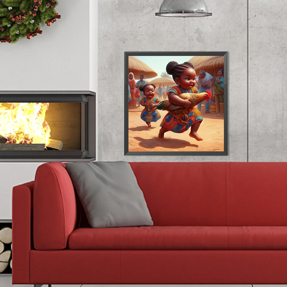 Diamond Painting - Full Round Drill - Black Child(Canvas|40*40cm)