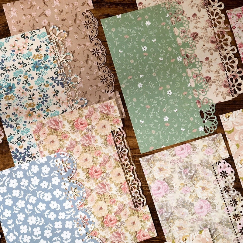 Mocard Notepad Lace Symphony Series Base Hollow Lace Journal Decorative Source Material 20 Pieces