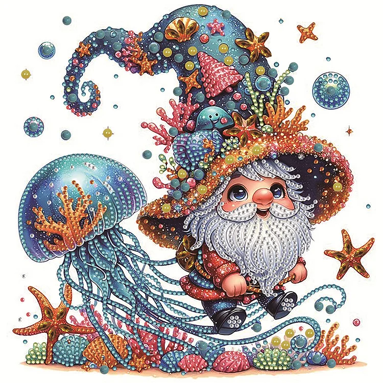 Starfish Gnome 30*30cm (Canvas) Special Shaped Drill Diamond Painting gbfke