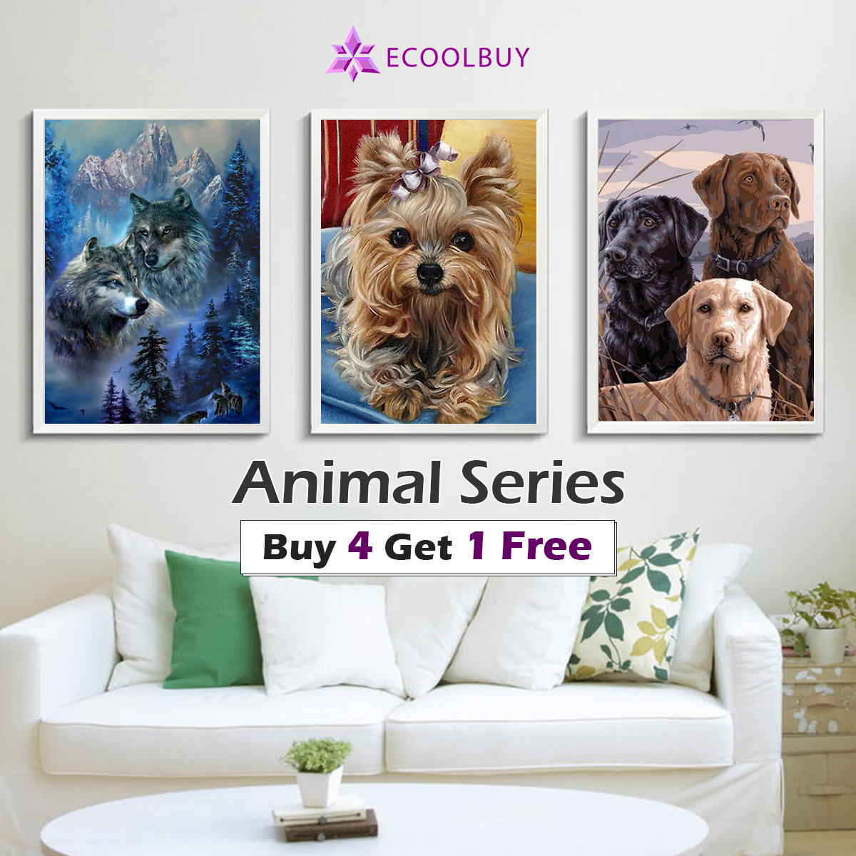 Ecoolbuy Diamond Painting Kits all Buy 4 Get 1 Free for 20,000+ Kits
