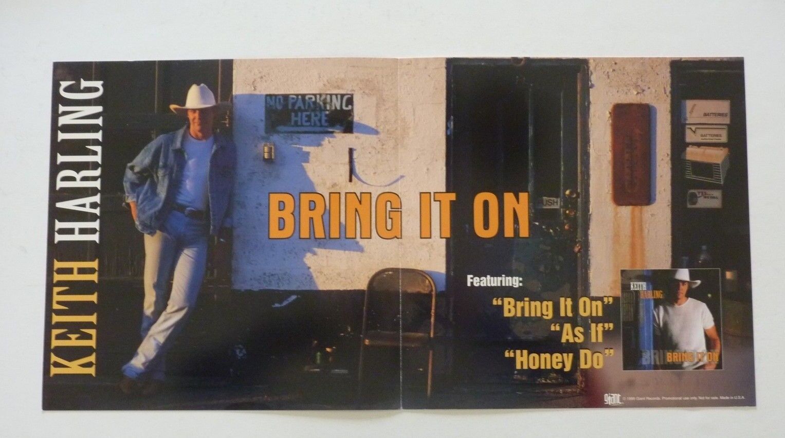 Keith Harling Bring it On Promo LP Record Photo Poster painting Flat 12x24 Poster