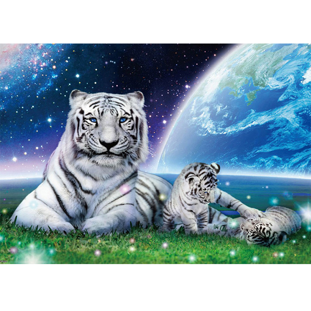 

Tiger Mother Child - Round Drill Diamond Painting - 40*30CM, 501 Original