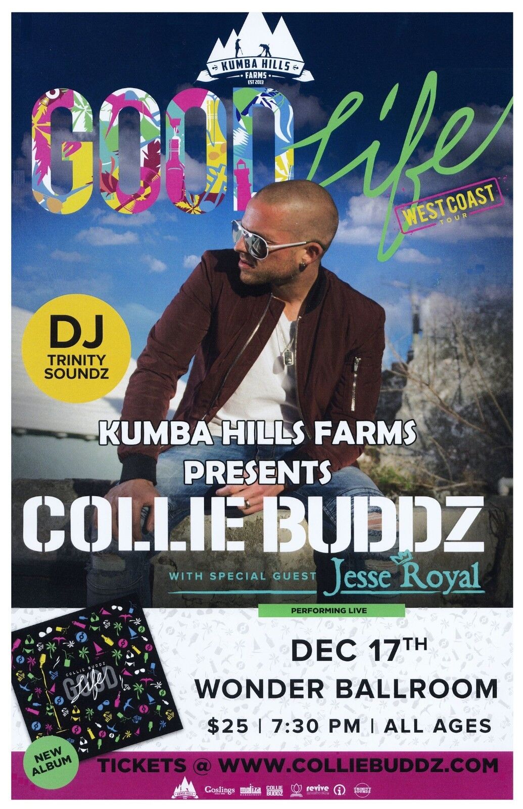 COLLIE BUDDZ 2017 Gig POSTER Portland Oregon Concert