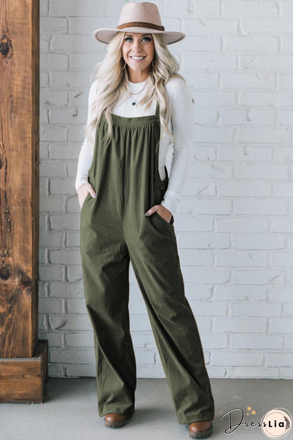 Plus Size Corduroy Jumpsuit