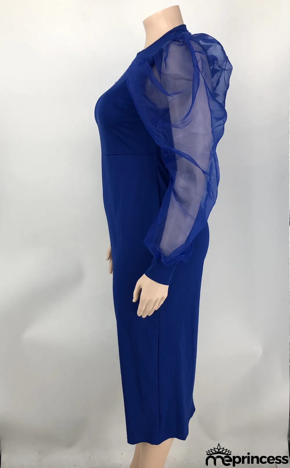 Solid Yarn Sleeves V-Neck Plus Size Long Dress