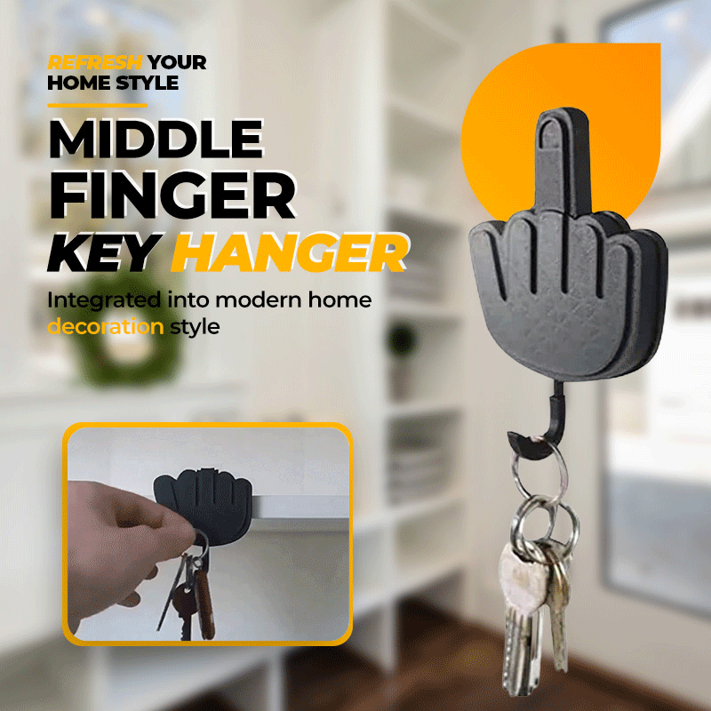 Funny Middle Finger Wall Key Hanger  funny gift idea self-adhesive home wall door key chain spoof