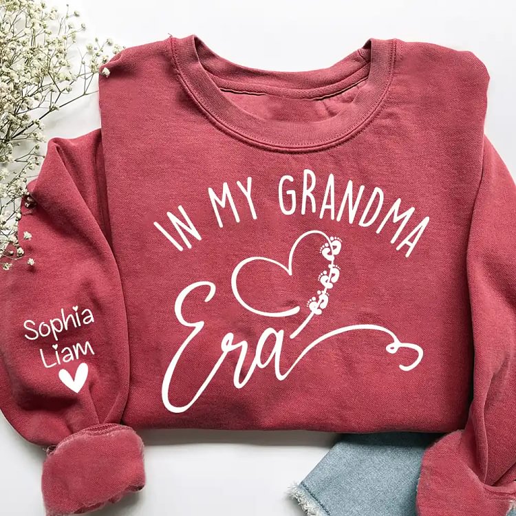 Personalized In My Grandma Era Sweatshirt with Grandkids Names | Custom Grandma Gift for Her