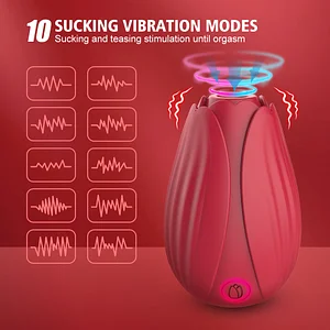 Rose Sucking Vibrator with 10 Speed Settings for Clitoral, Vagina, and Nipple Stimulation Female Pleasure