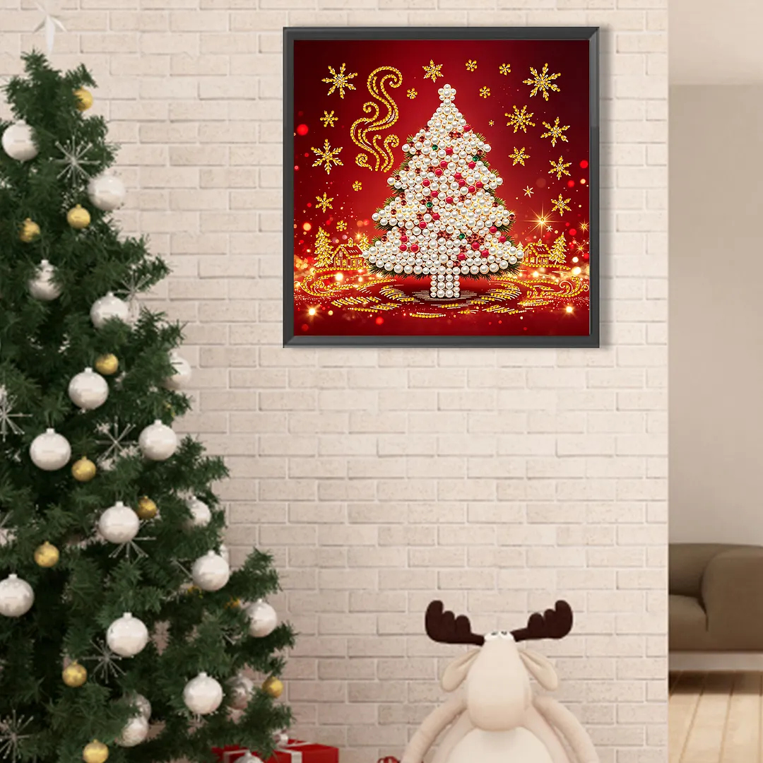 Tree DIY Pearl Painting Bead Art Kit Frameless Canvas 30x30cm